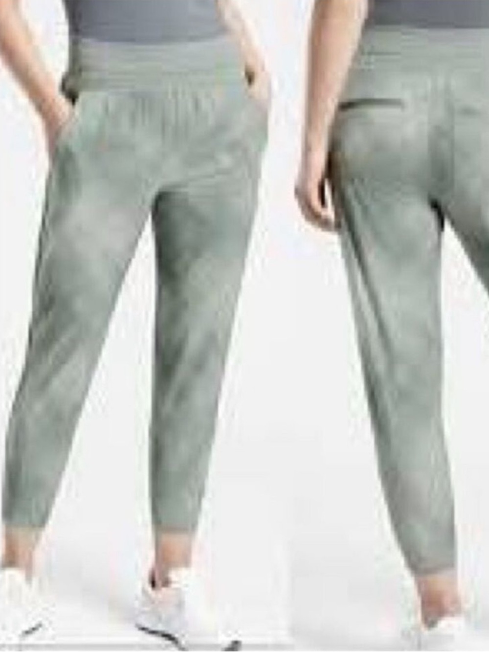 Athleta Nolita Slim Tapered Crop Pants Green Printed Size 12 EUC